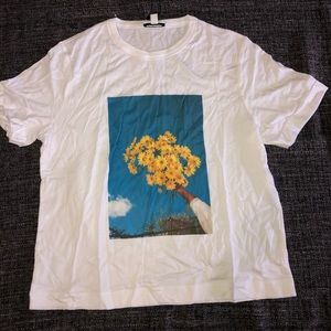 Frank and Oak white flower shirt